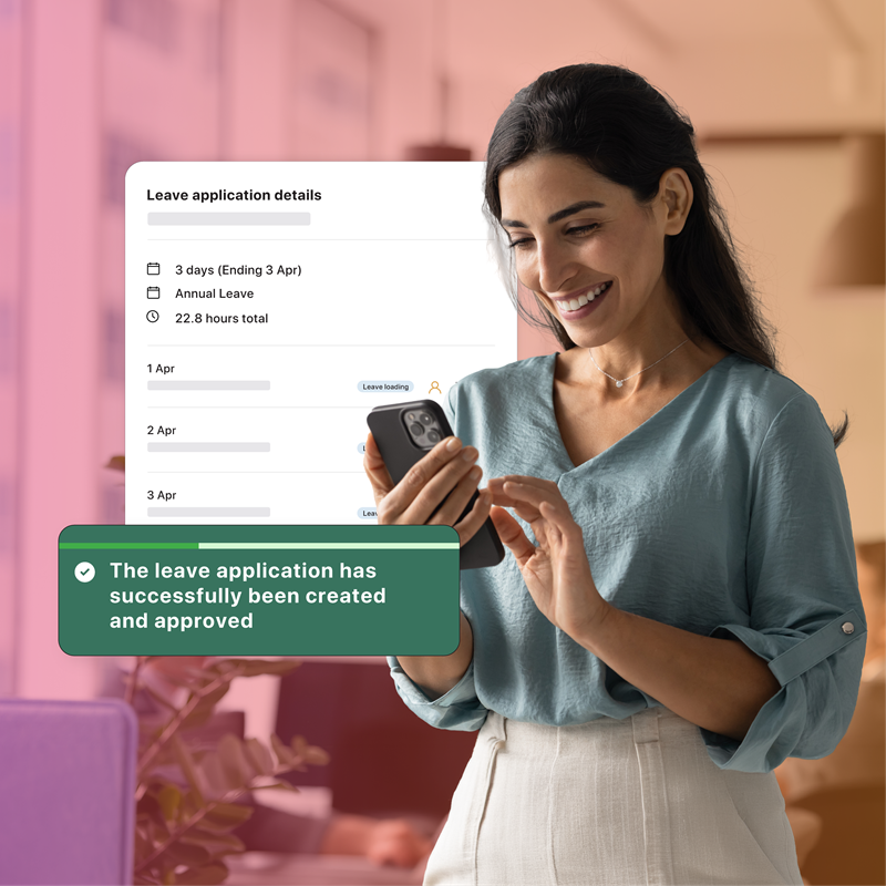 Business owner using leave management software