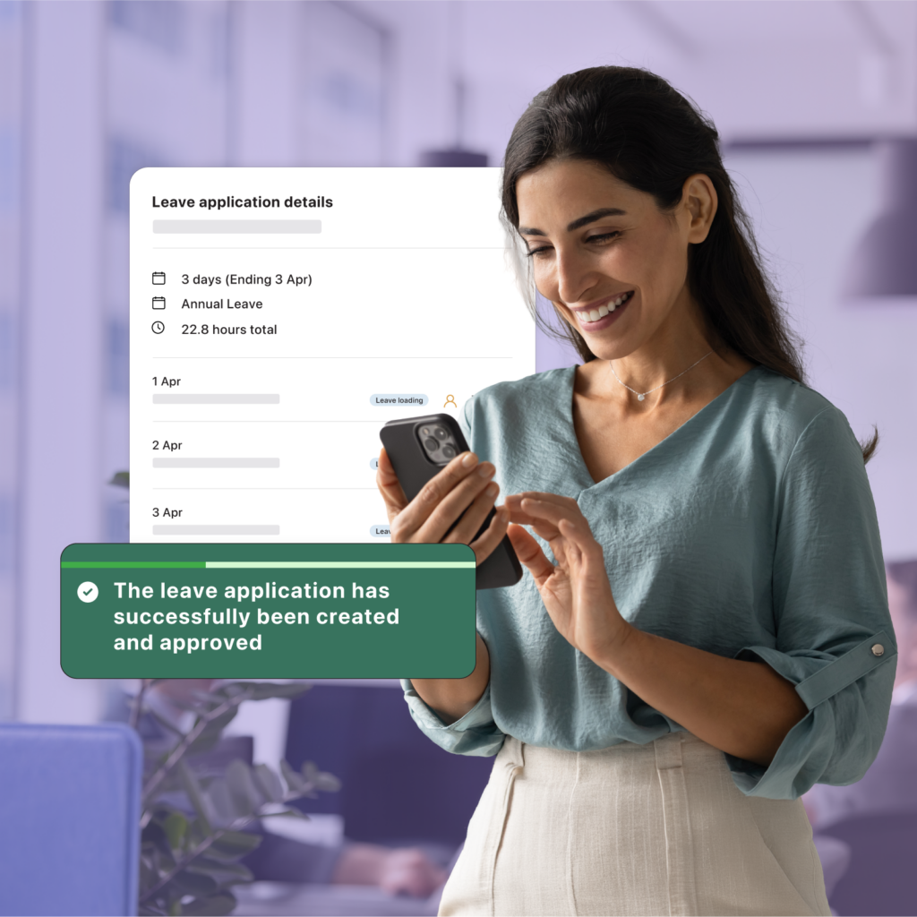 Business owner using leave management software