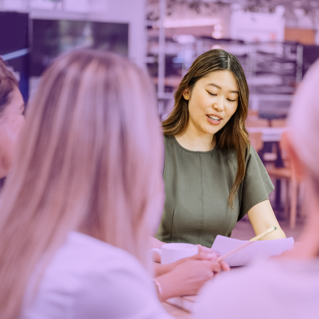 Manager conducting HR performance review