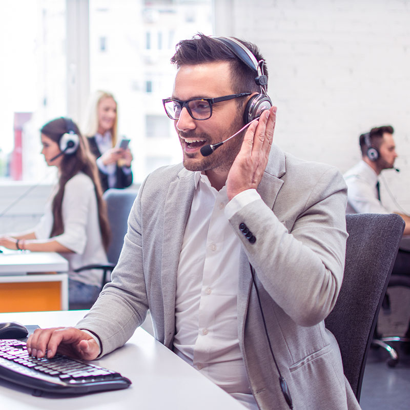 HR consultant talking with client