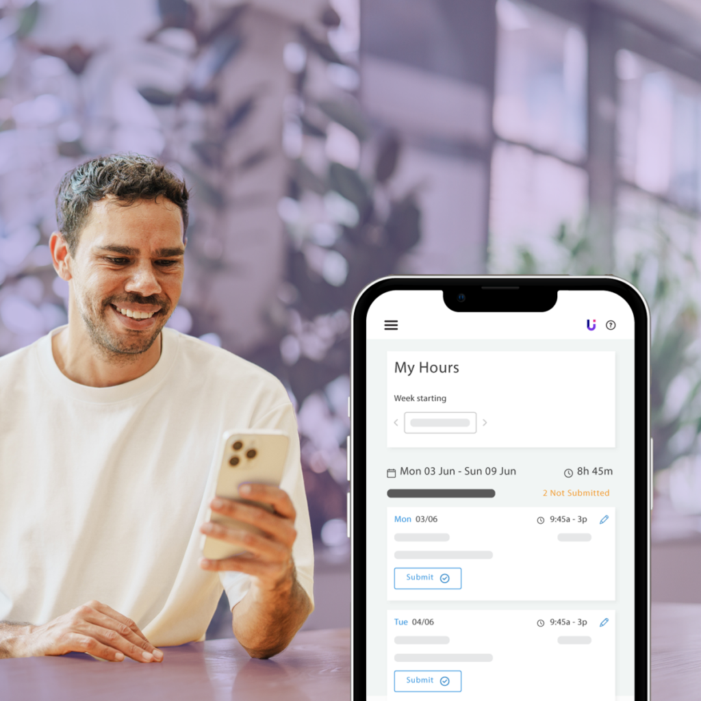 Business owner using time and attendance software