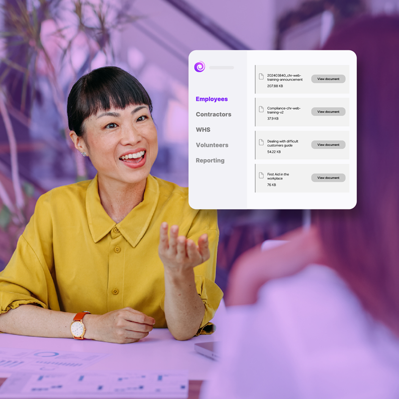 HR manager onboarding new employee