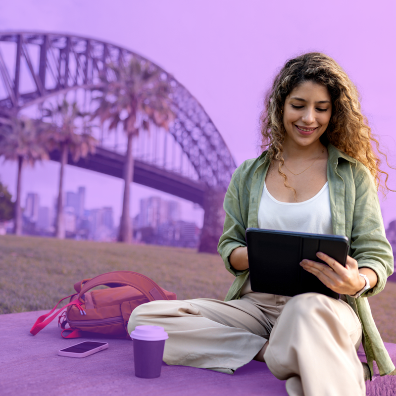 Business owner using HR analytics software Australia
