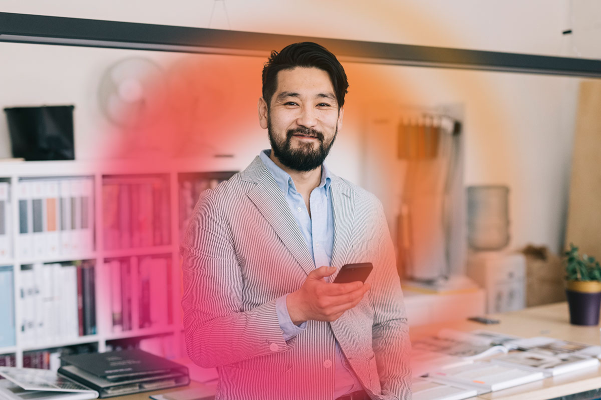 Businessman happy with Citation services