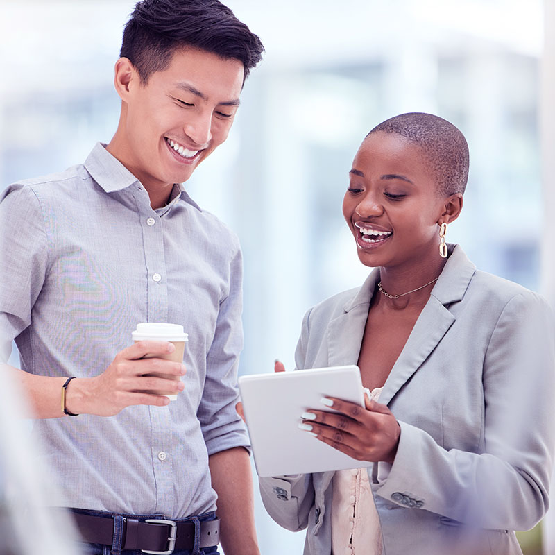 Colleagues enjoying their HR software