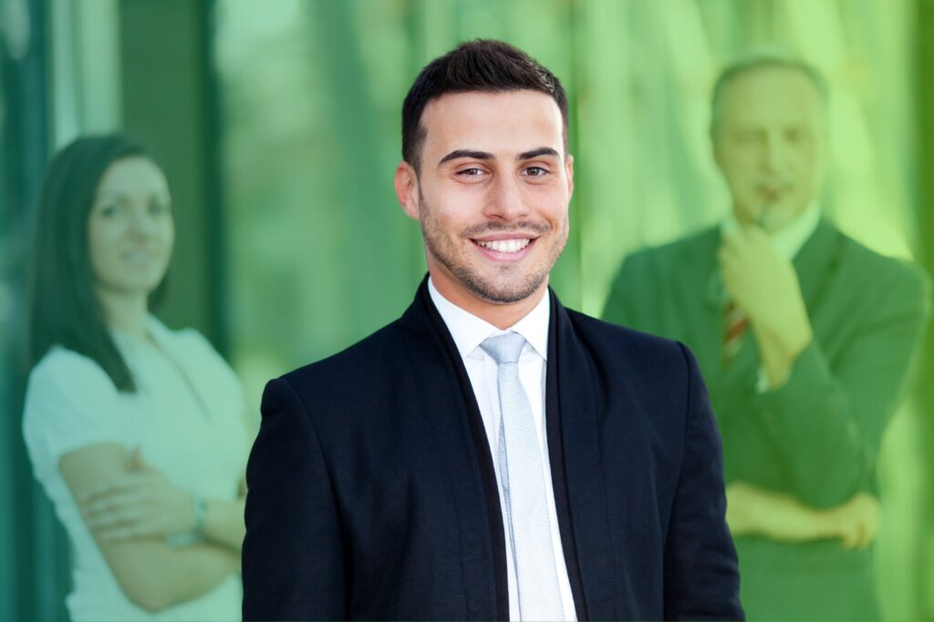 Smiling man in office setting