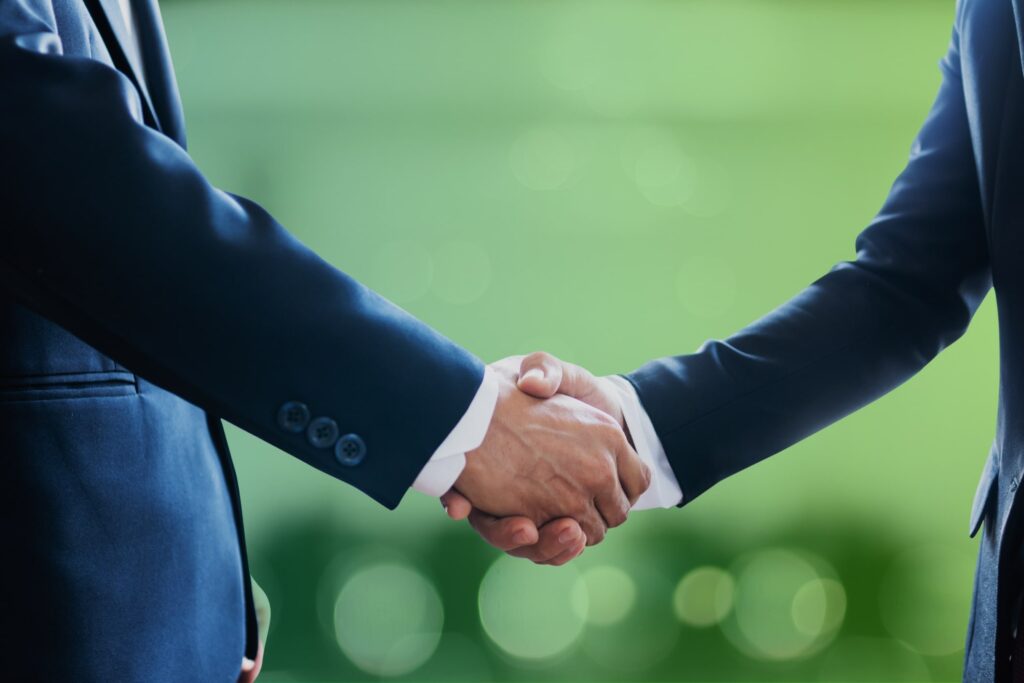 Close up of handshake