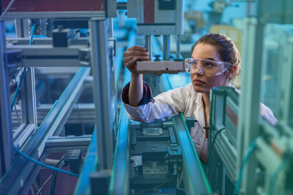 Woman working in manufacturing