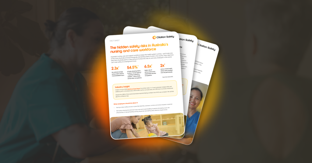 Pages from a branded guide on top of an orange swirl